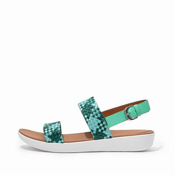 Fitflop Barra Polyester Faux Leather Back Strap Sandals Mint Green Womens - South Africa (PZMN18369)